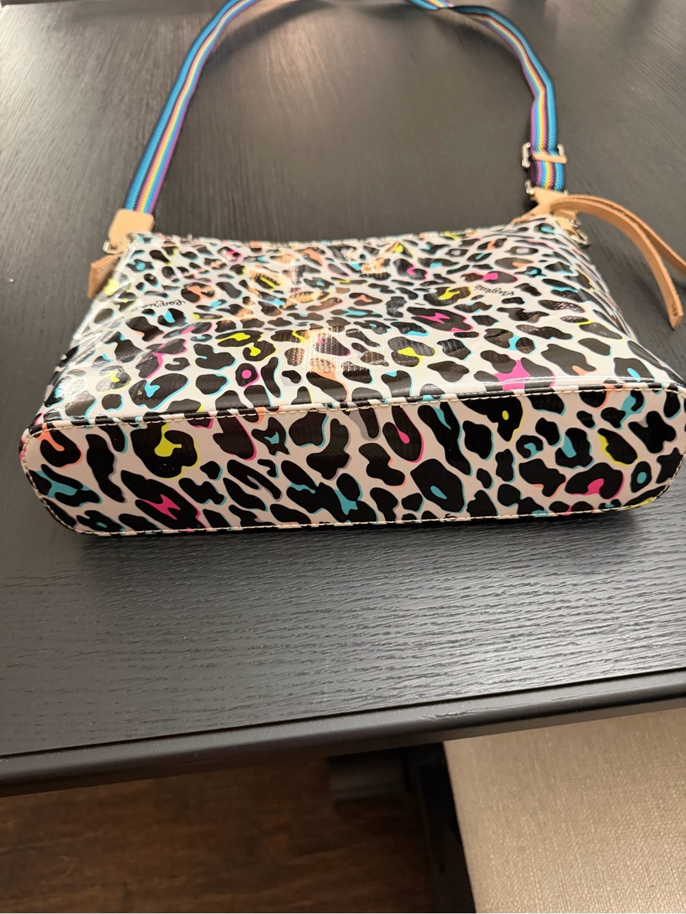 Consuela Multicolor Leopard Crossbody with Rainbow Strap - Picture 5 of 6